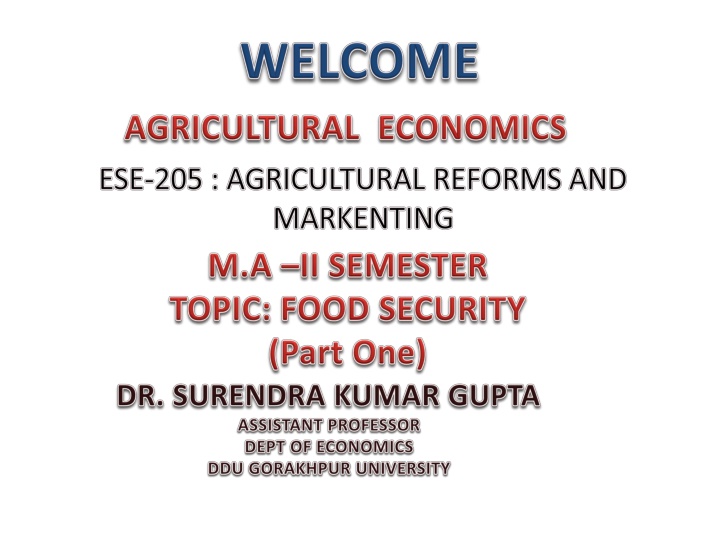 Food Security in India