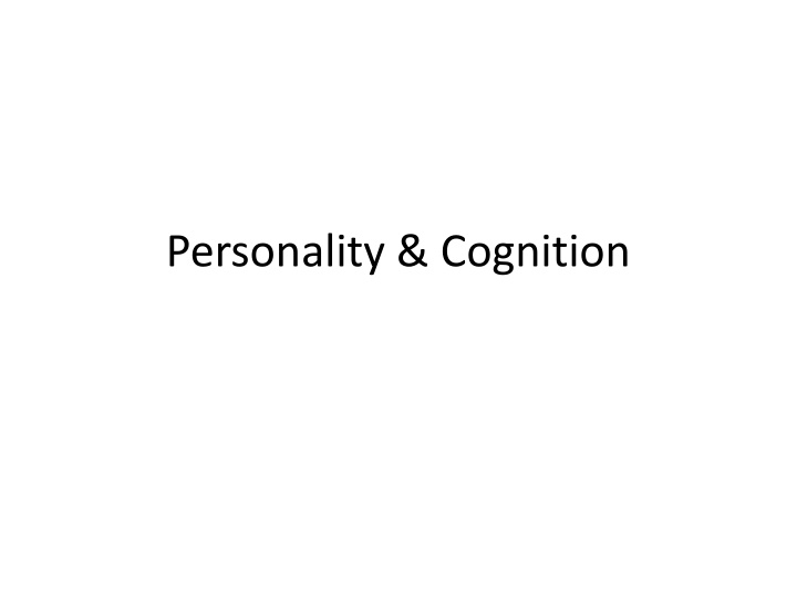 Personality & Cognition Traits Across Cultures