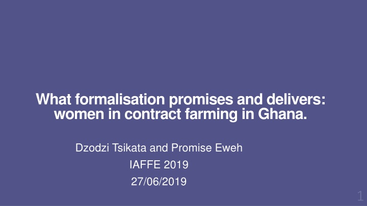 what formalisation promises and delivers women n.w