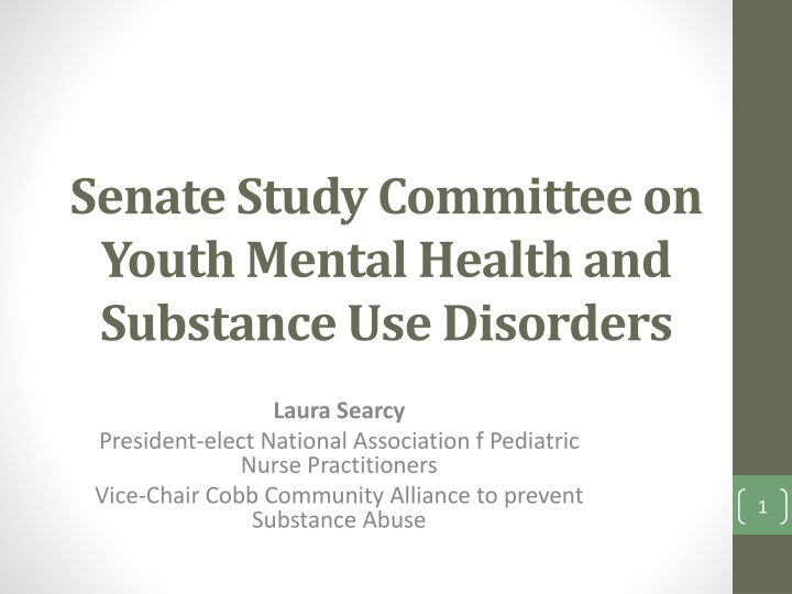 Senate Study Committee on Youth Mental Health & Substance Use Disorders