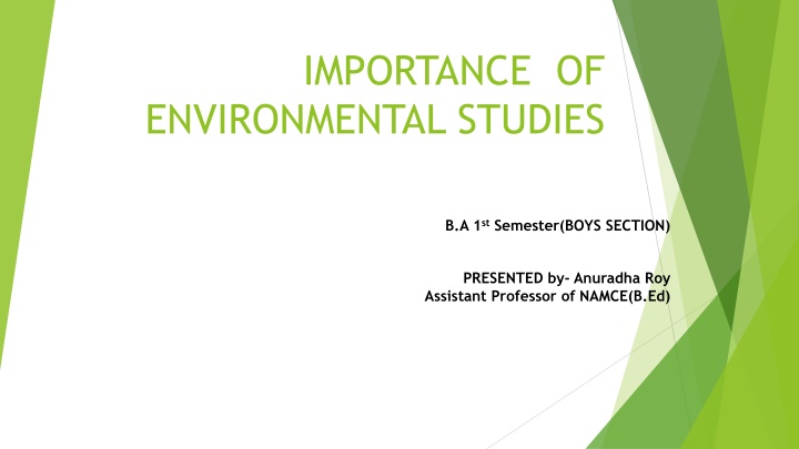 Importance of Environmental Studies for Individuals and Society