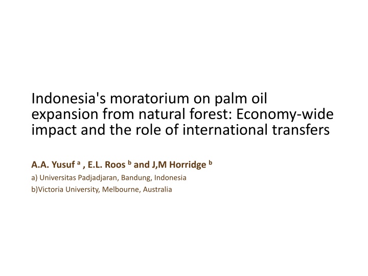 indonesia s moratorium on palm oil expansion from n.w