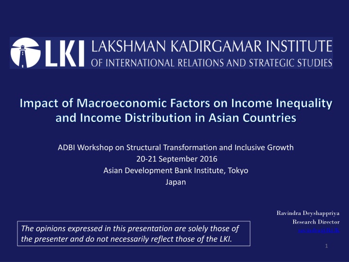 Impact of Macroeconomic Factors on Income Inequality in Asia