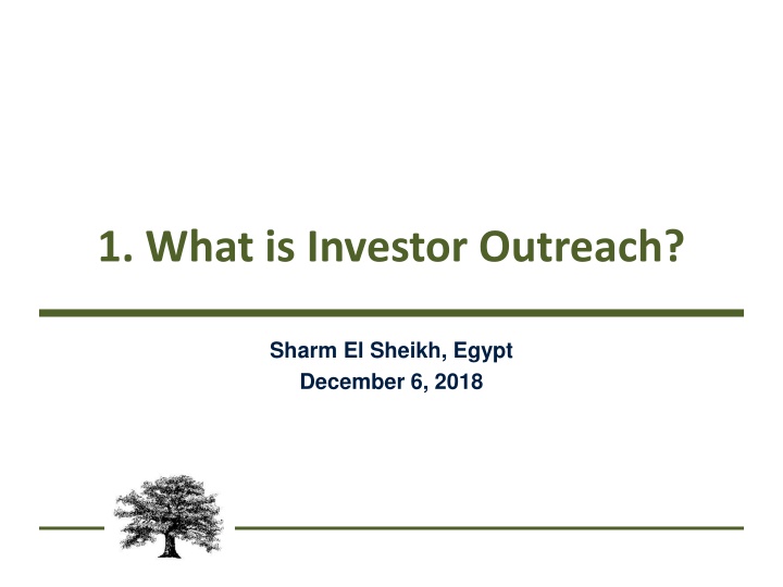 Investor Outreach Strategy and Implications