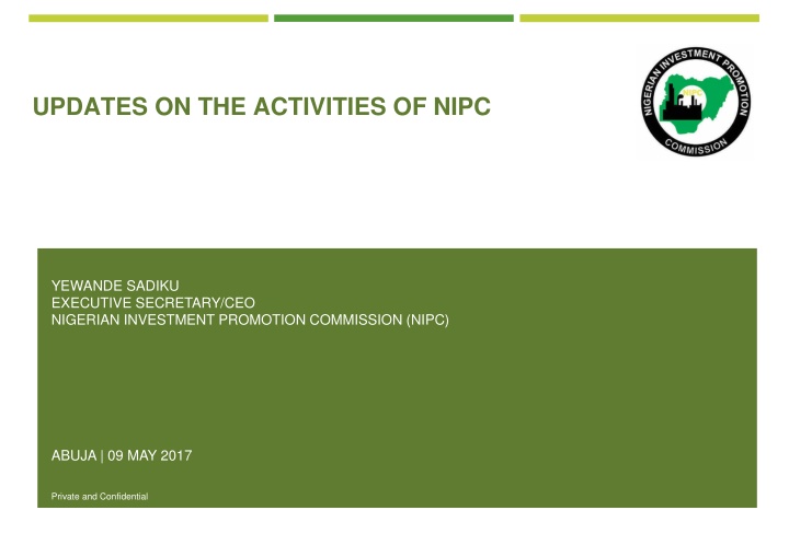updates on the activities of nipc n.w
