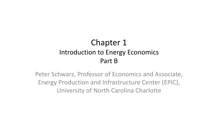 Introduction to Energy Economics: Key Issues and Roadmap