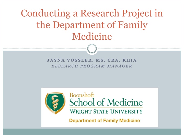 Research Project in Family Medicine Department
