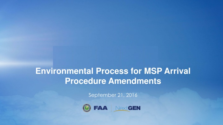 Environmental Process for MSP Arrival Procedure Amendments