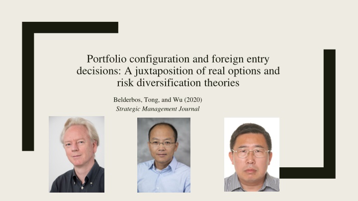 portfolio configuration and foreign entry n.w