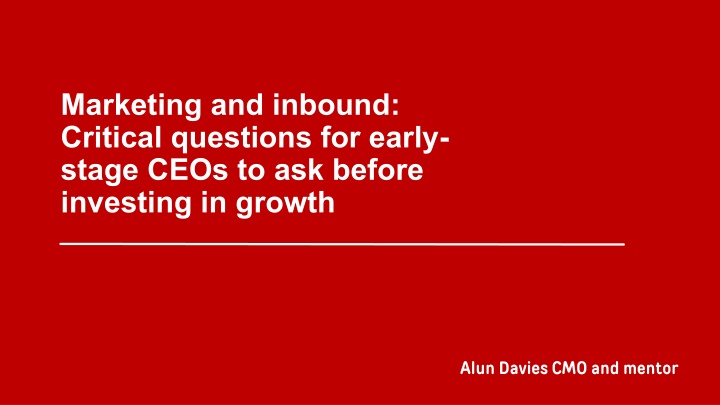 marketing and inbound critical questions n.w