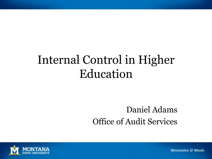 Internal Control in Higher Education - Audit Services Overview