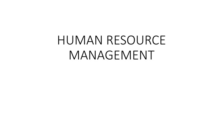 Key Role of Human Resource Management in Globalized Competition