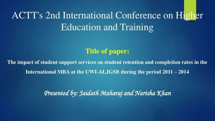 Impact of Student Support Services on MBA Student Retention & Completion Rates