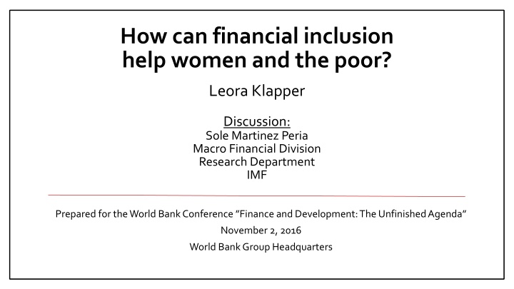 how can financial inclusion help women n.w