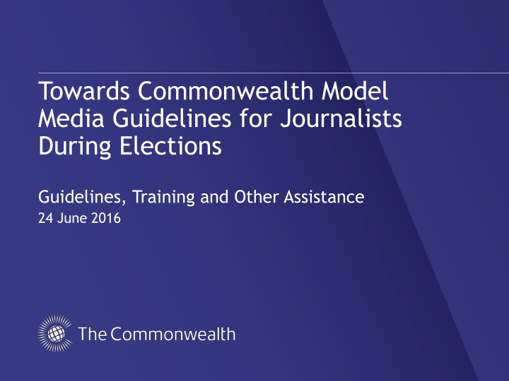 Commonwealth Model Media Guidelines for Journalists During Elections