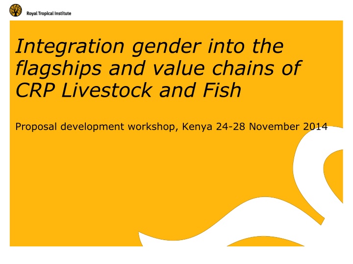 Gender Integration in Livestock and Fish Proposal Development Workshop