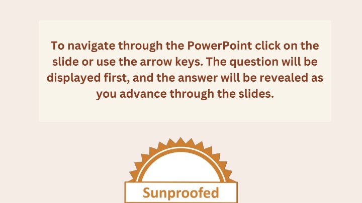 to navigate through the powerpoint click n.w
