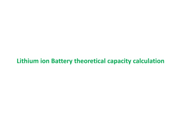 Calculating Theoretical Capacity of Lithium-Ion Battery