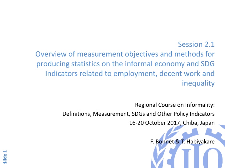 Measurement Objectives and Methods for Producing Statistics on the Informal Economy