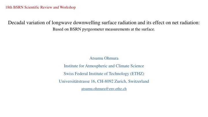 Decadal Variation of Longwave Downwelling Surface Radiation