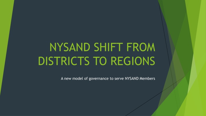 NYSAND SHIFT FROM DISTRICTS TO REGIONS