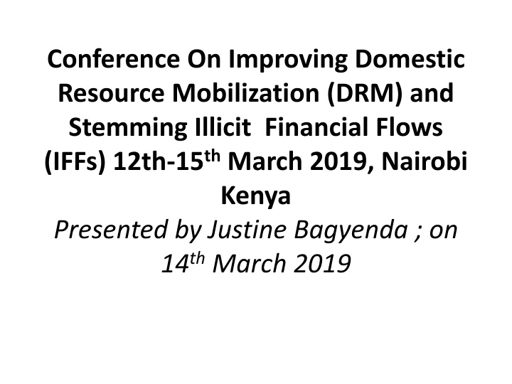 Conference on Domestic Resource Mobilization and Illicit Financial Flows