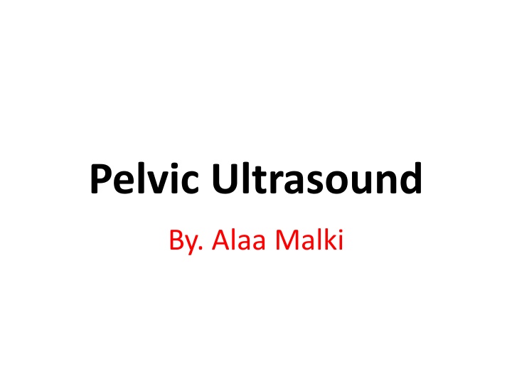 Pelvic Ultrasound