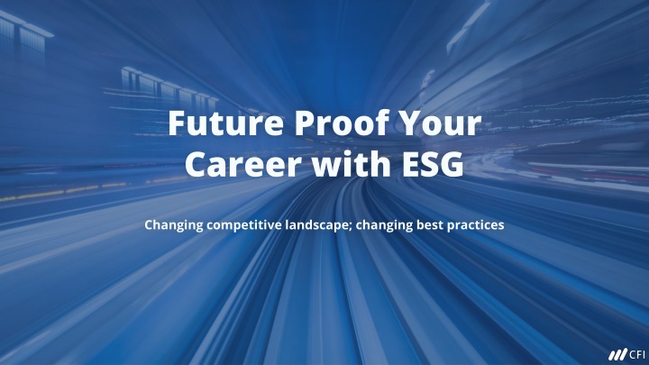 Future Proof Your Career with ESG