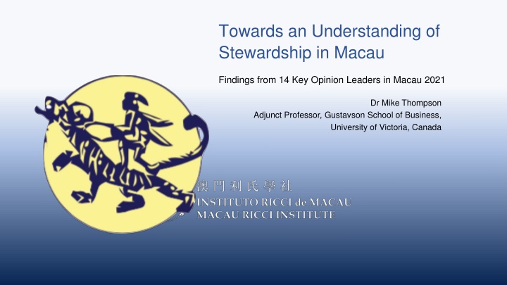 towards an understanding of stewardship in macau n.w