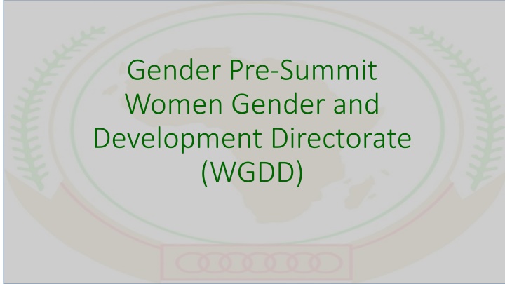 gender pre summit women gender and development n.w
