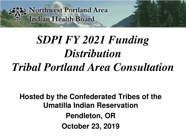 SDPI FY 2021 Funding Distribution Consultation with Tribal Leaders