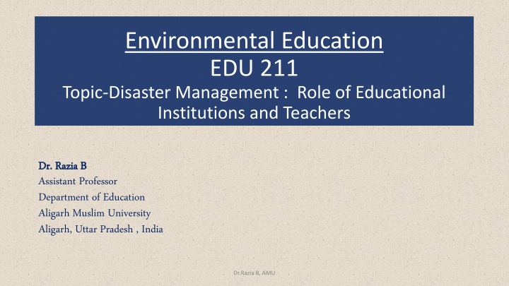 environmental education edu 211 topic disaster n.w