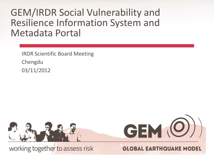 gem irdr social vulnerability and resilience n.w
