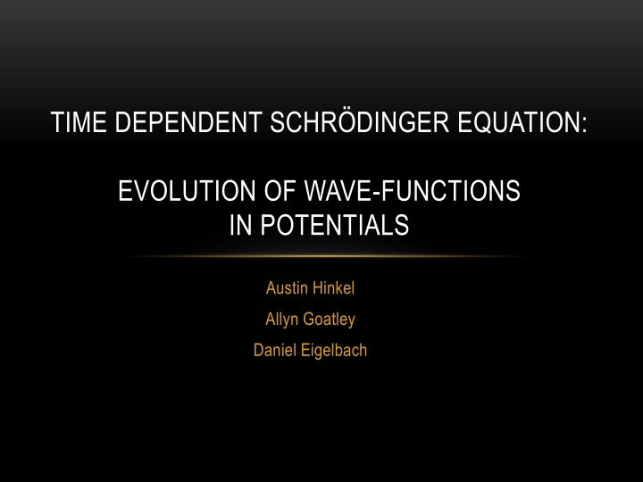Evolution of Wave-Functions in Potentials