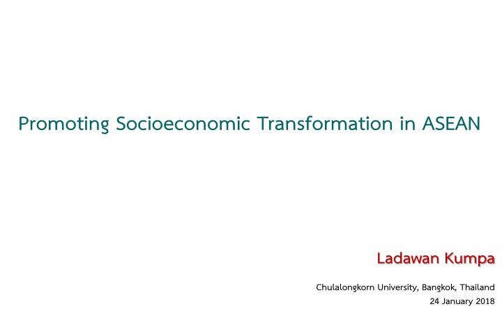Promoting Socioeconomic Transformation in ASEAN: Changing Direction of Food and Agricultural Products Development