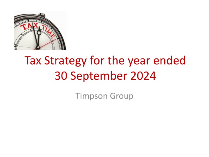 Tax Strategy for Timpson Group