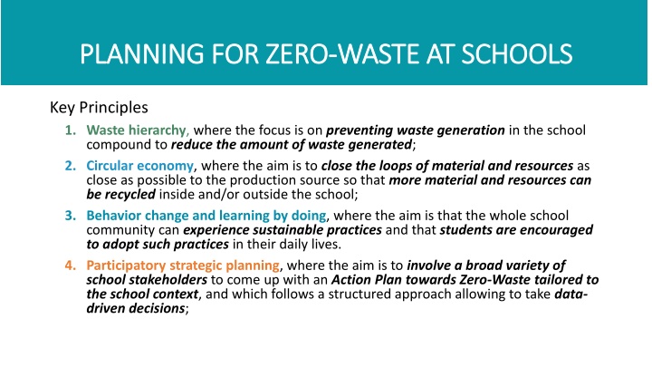 Key Principles for Zero-Waste at Schools