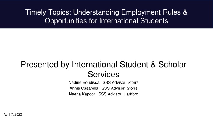 Employment Rules & Opportunities for International Students