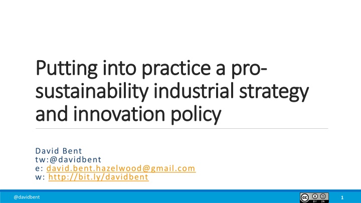 Sustainability Industrial Strategy and Innovation Policy