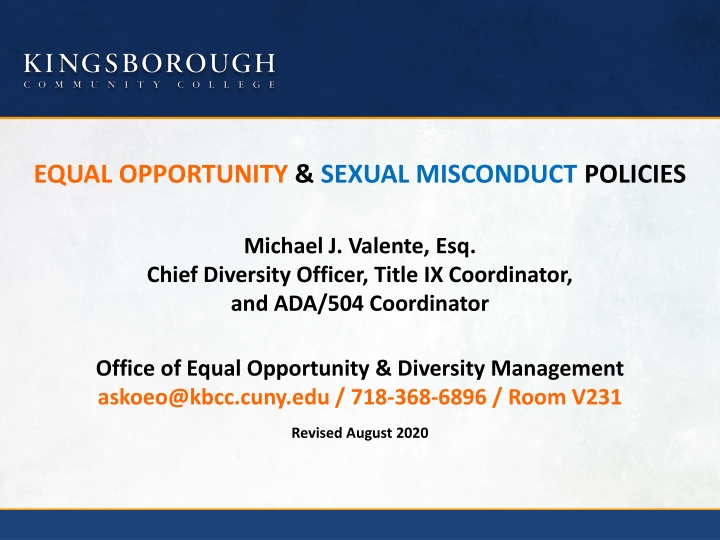 equal opportunity sexual misconduct policies n.w
