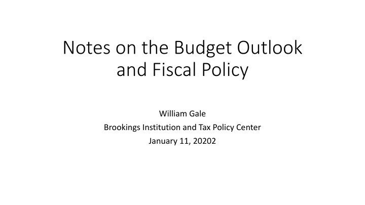 Notes on Deficits, Debt Patterns, and Fiscal Policy