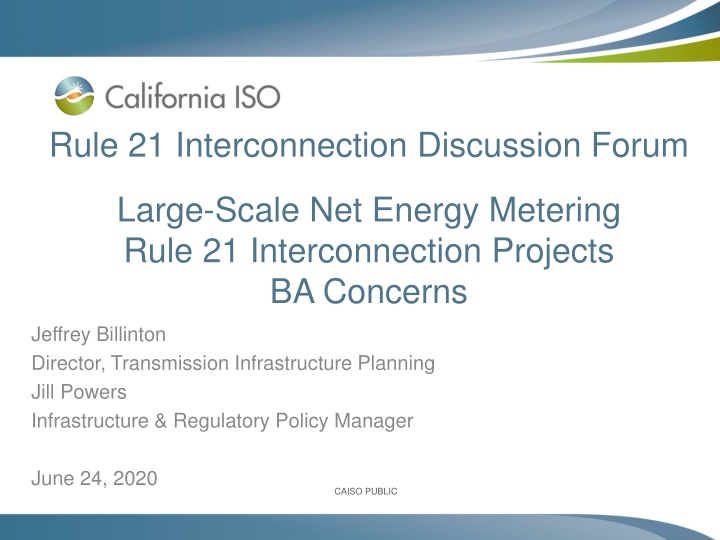 Addressing Concerns in Rule 21 NEM Interconnection