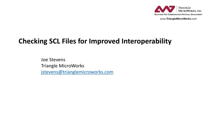 checking scl files for improved interoperability n.w