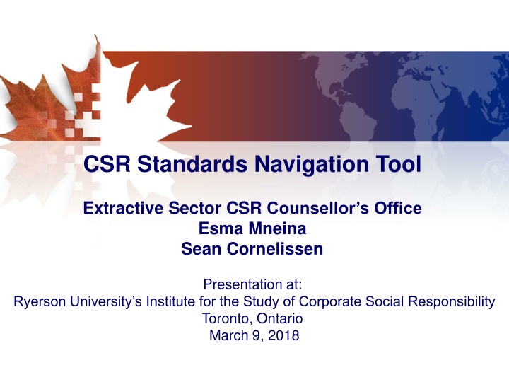 csr standards navigation tool n.w