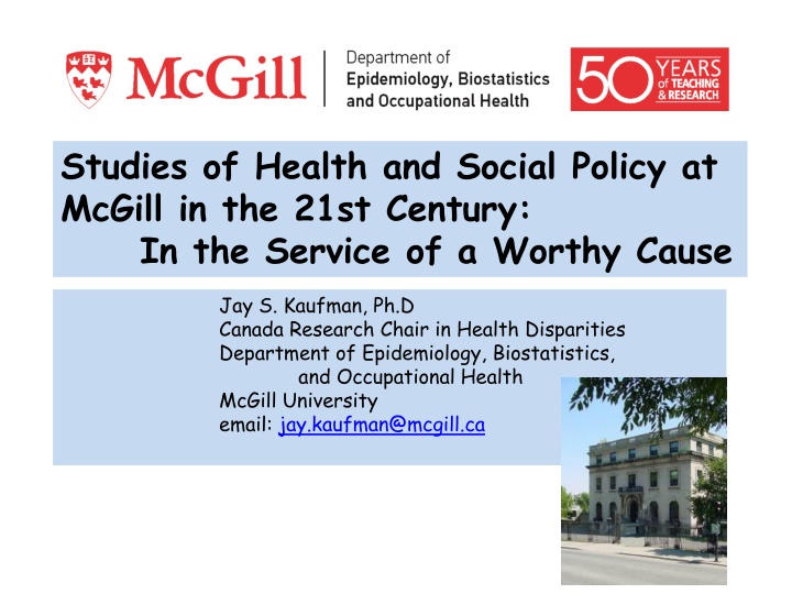 studies of health and social policy at mcgill n.w