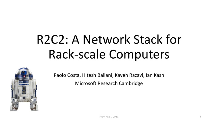 r2c2 a network stack for rack scale computers n.w