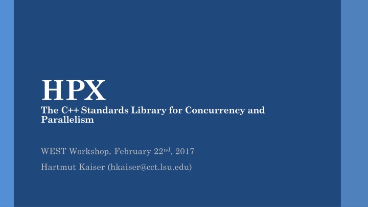 hpx the c standards library for concurrency n.w