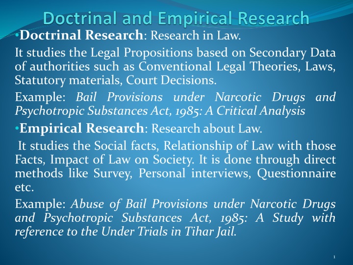 Research in Law: Doctrinal Vs. Empirical