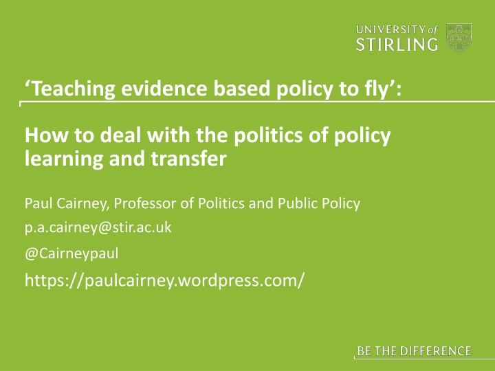 Dealing with Politics in Policy Learning and Transfer