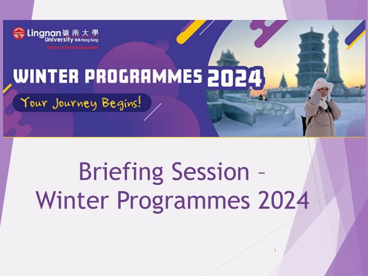 Winter Programmes 2024 Briefing Session